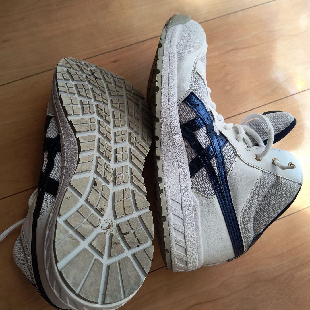 ASICS ハイカットシューズ ホワイト/ネイビー