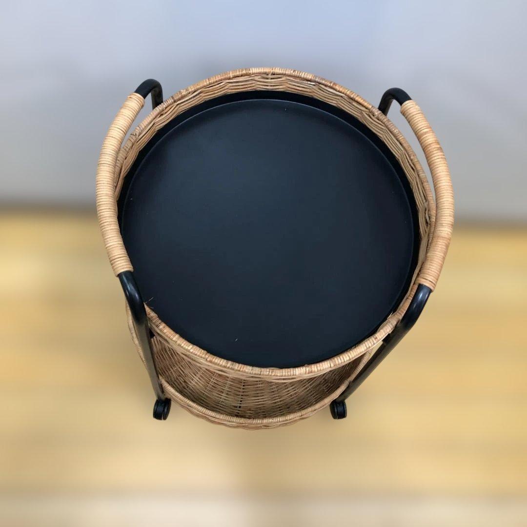 【送料無料】IKEA LUBBAN ルッバン ラタン 2段ワゴン 11907