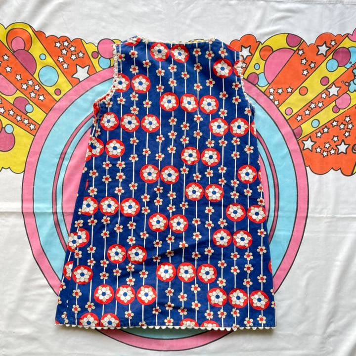 60s 70s ベスト　ハンドメイド　花柄　リバーシブル　ヒッピー　ヴィンテージ