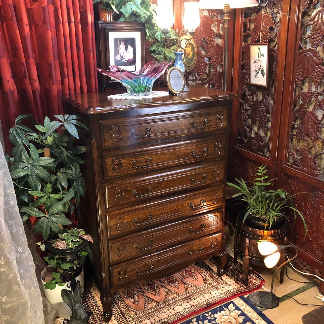Sale アンティーク　ルーマニア　6段 チェスト 三越ブルージュ　 猫脚