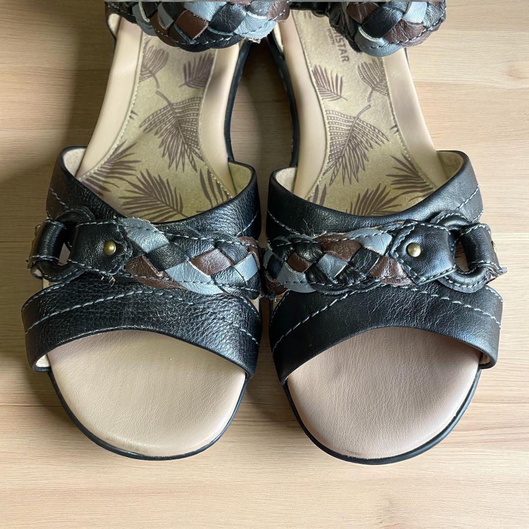 美品 ムーンスター スポルス ブラック レディース サンダル　LL