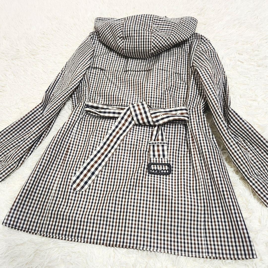 【極美品】Aquascutum クラブチェック レインコート フード取り外し可能