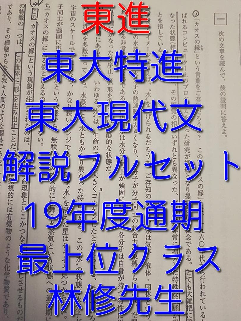 東進　林修先生による東大特進東大現代文通年分フルセット　駿台　河合塾　鉄緑会