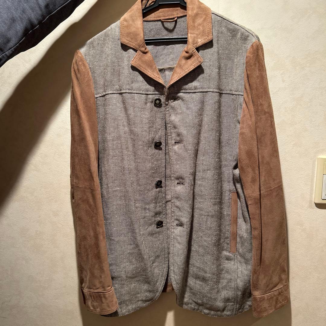 EMMETI テーラードジャケット グレー/ブラウン　エンメティ