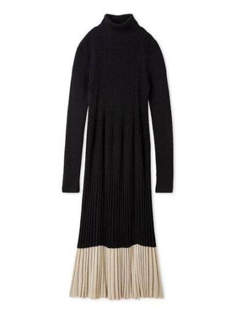MilaOwen ミラオーウェン タートルネックロングリブニットワンピース
