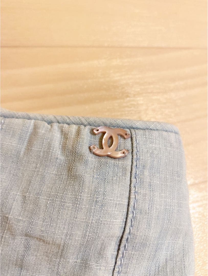 シャネル CHANEL ショートパンツ キュロット 水色 サイズ34 スカート