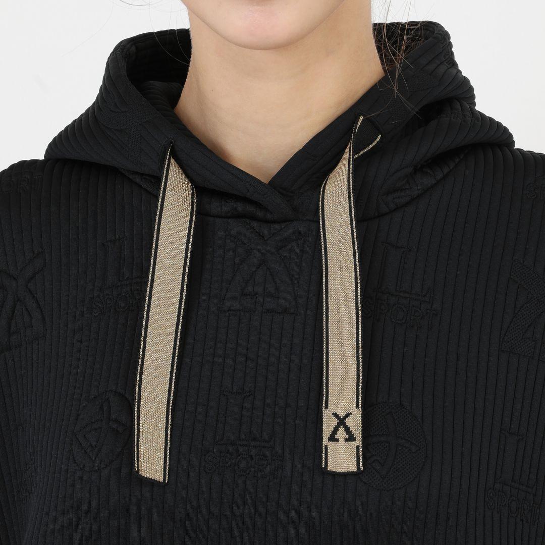 【新品タグ付】レオナール 極近年 フーディ チュニック ４２〜４４ ブラック