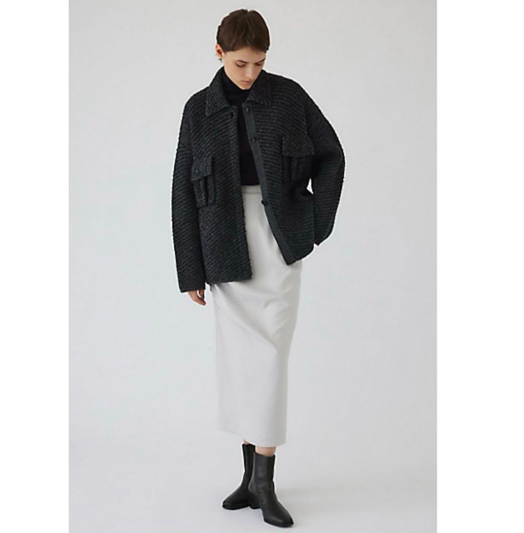 美品　RIM.ARK(リムアーク) ニットブルゾン　サイズフリー　ブラック