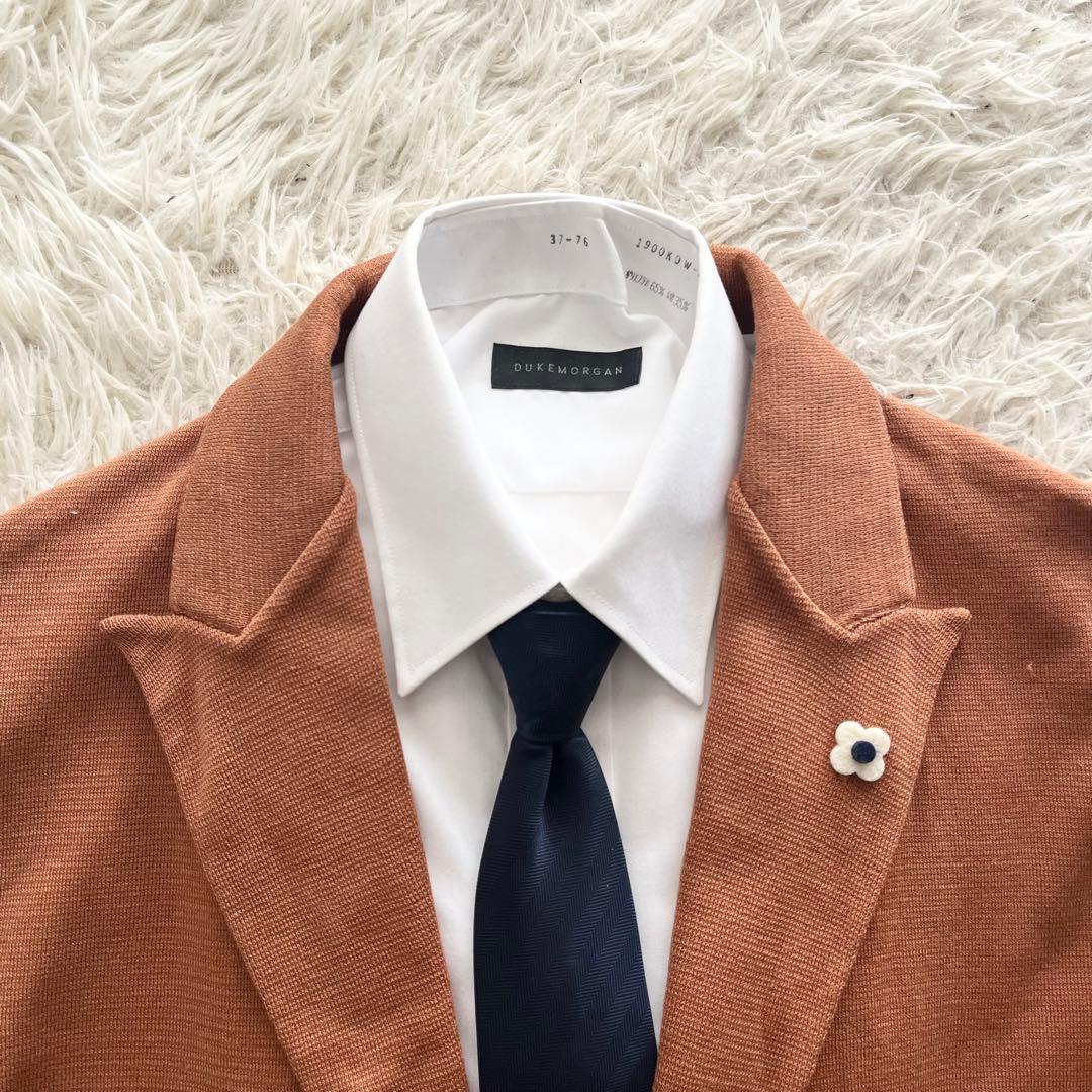 <美品> LARDINI オレンジ コットン ニットジャケット サイズXL