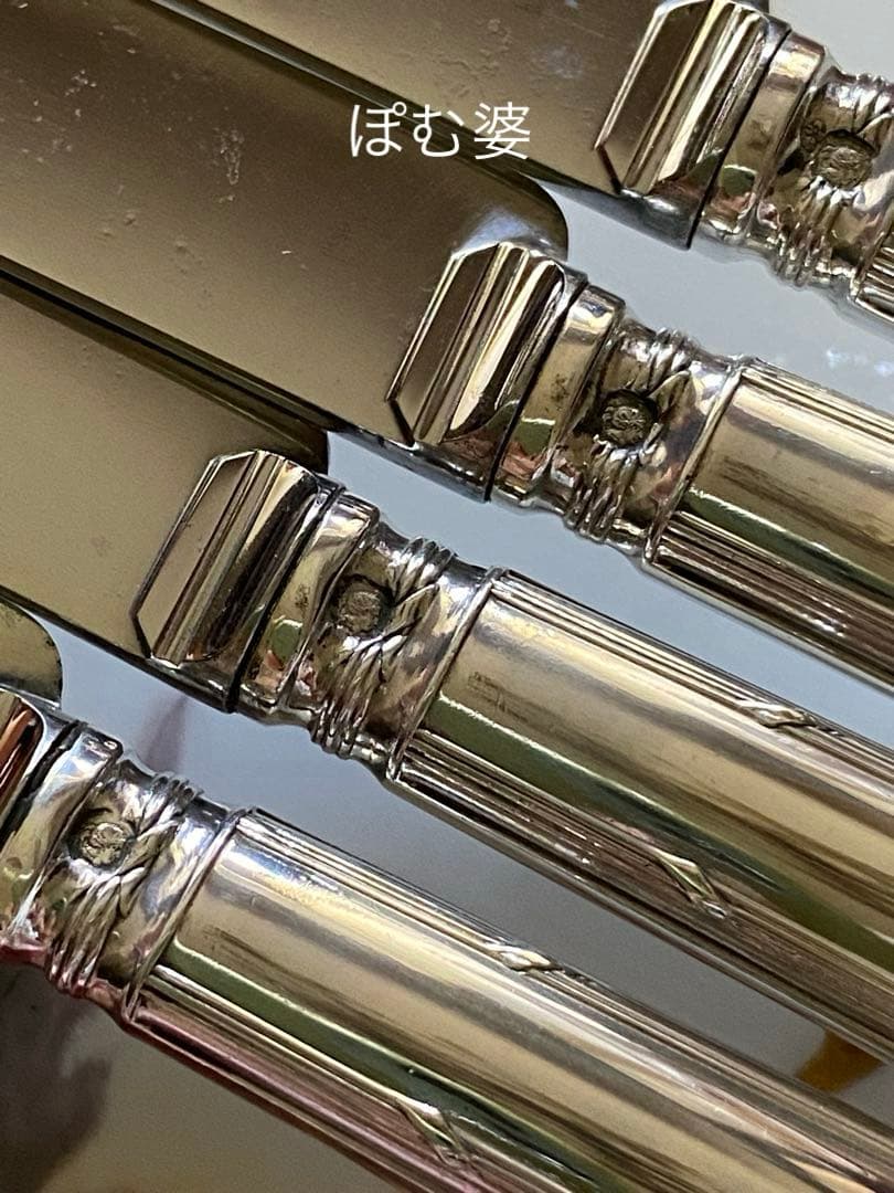 【フランス／カルディヤック】純銀／デザートナイフ フルーツナイフ ６本セット