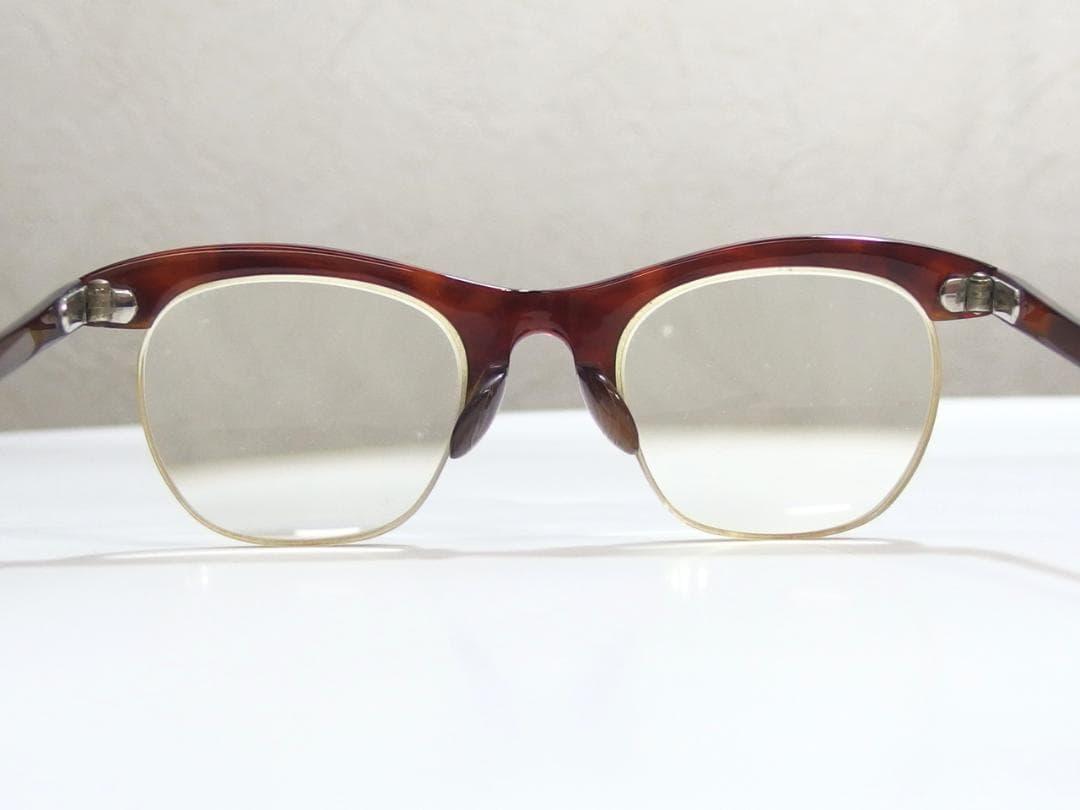 【値引交渉歓迎】【美品★レトロ】レトロ上トロ甲本鼈甲眼鏡2201】