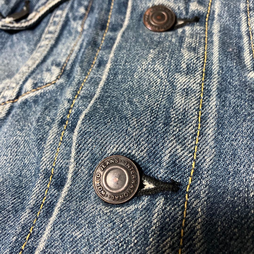 Whim Gazette ウィムガゼット　ノーカラー デニムジャケット　Gジャン