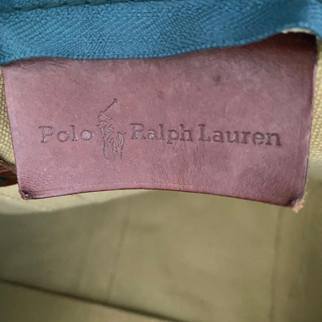 専用　【ヴィンテージ】ラルフローレン　レザー　ボストンバッグ　　グリーンチェック