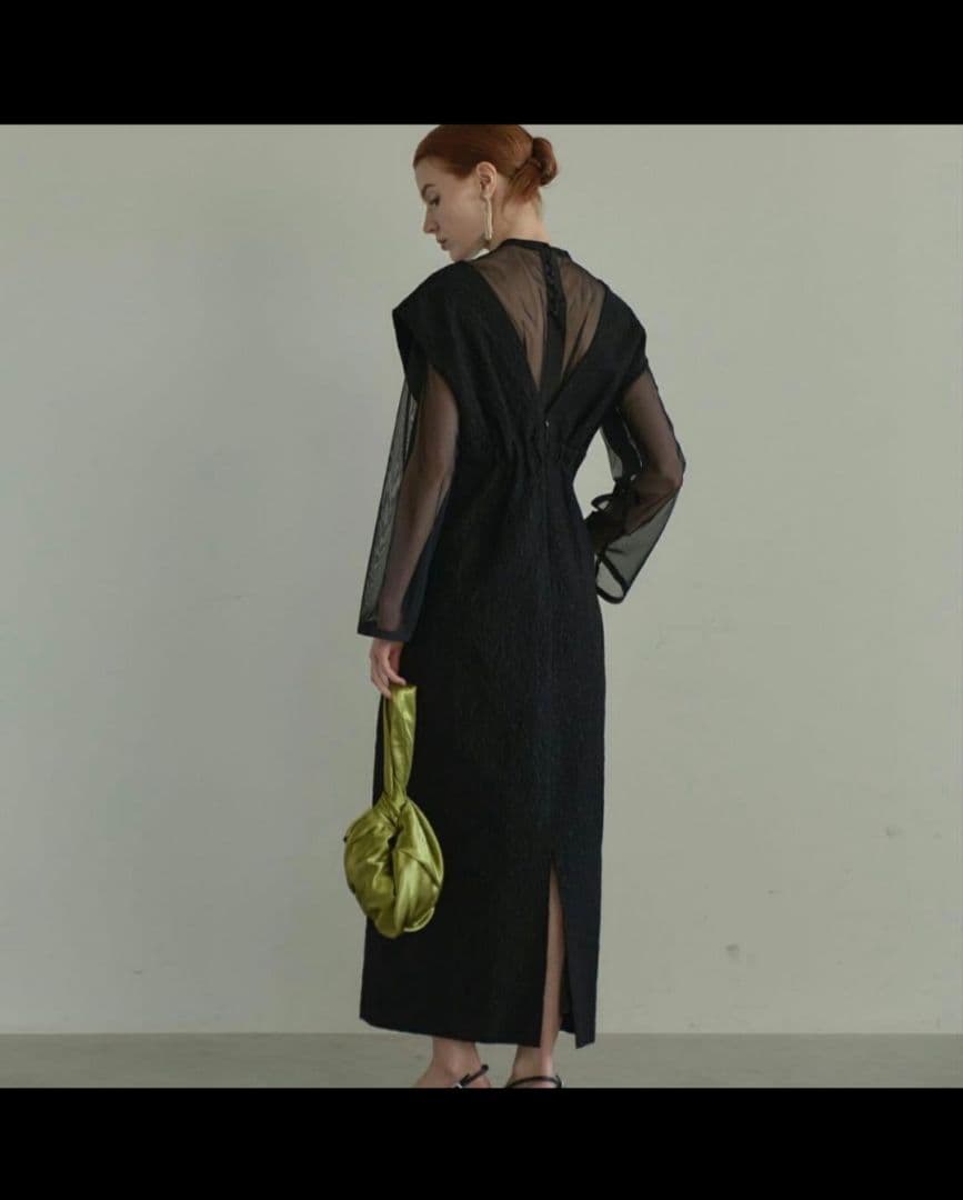 スーツ・フォーマル・ドレス ANDRESD V line jacquard dress