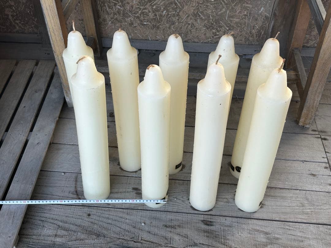 特大ローソクグローキャンドル500ジャンク扱い劣化有9本セット燃焼時間196時間
