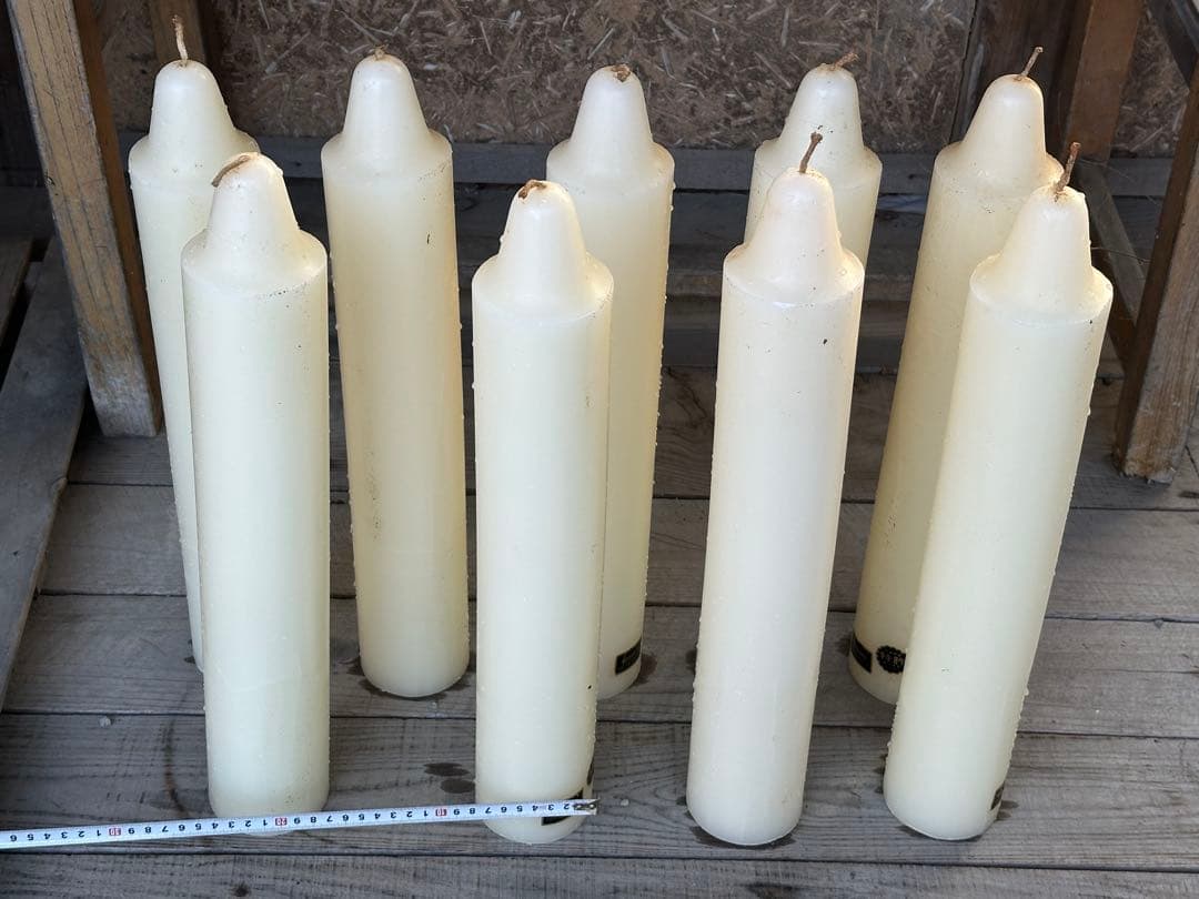 特大ローソクグローキャンドル500ジャンク扱い劣化有9本セット燃焼時間196時間
