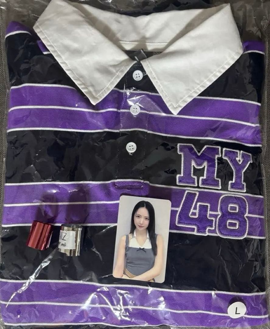 ま*ん様 NiziU マヤ　ボーダーシャツ　銀テ2本　会場限定フォトカード