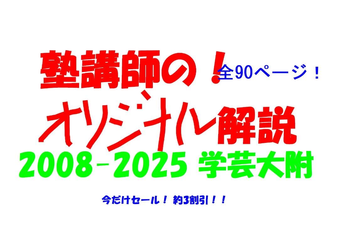 限定3割引 塾講師オリジナル数学解説 学芸大附 高校入試 過去問 2008-25