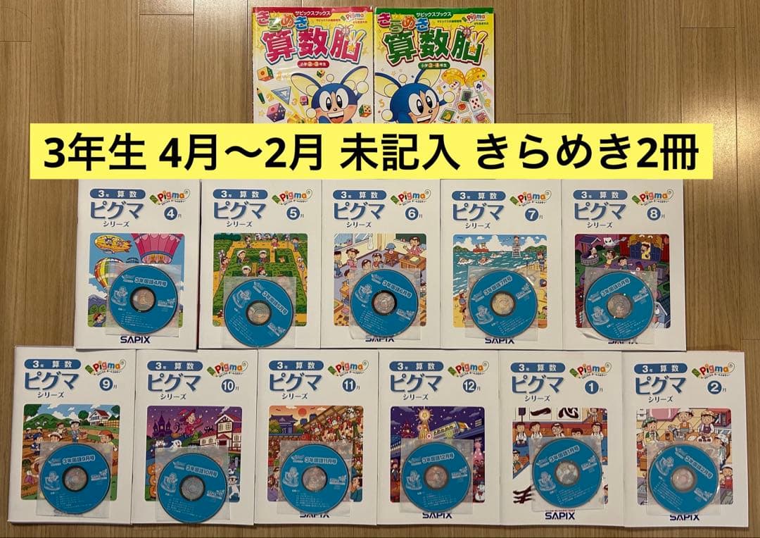 【2024年度版 未記入】ピグマキッズ 3年生 4〜2月　＋　きらめき算数脳２冊