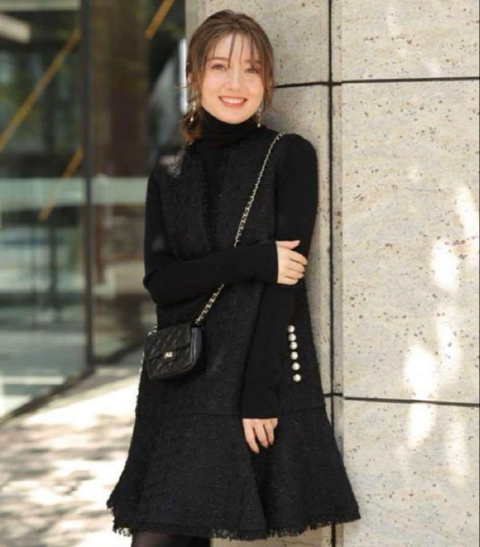 新品タグ付きApuweiser-riche ツイードペプラムミニワンピース