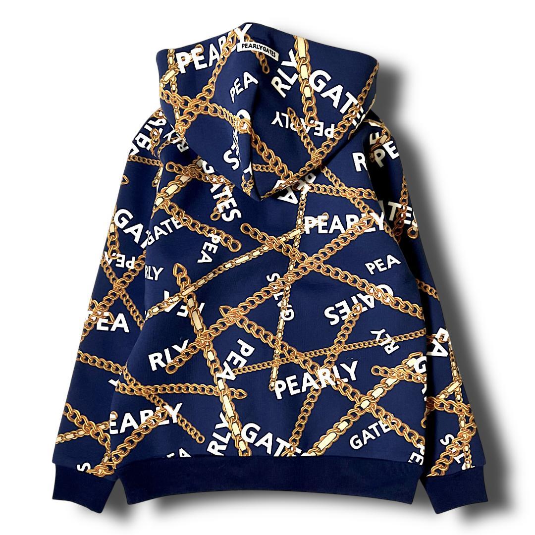 0 パーリーゲイツ チェーンロゴ柄 ツイルダンボール フルジップフーディ 121