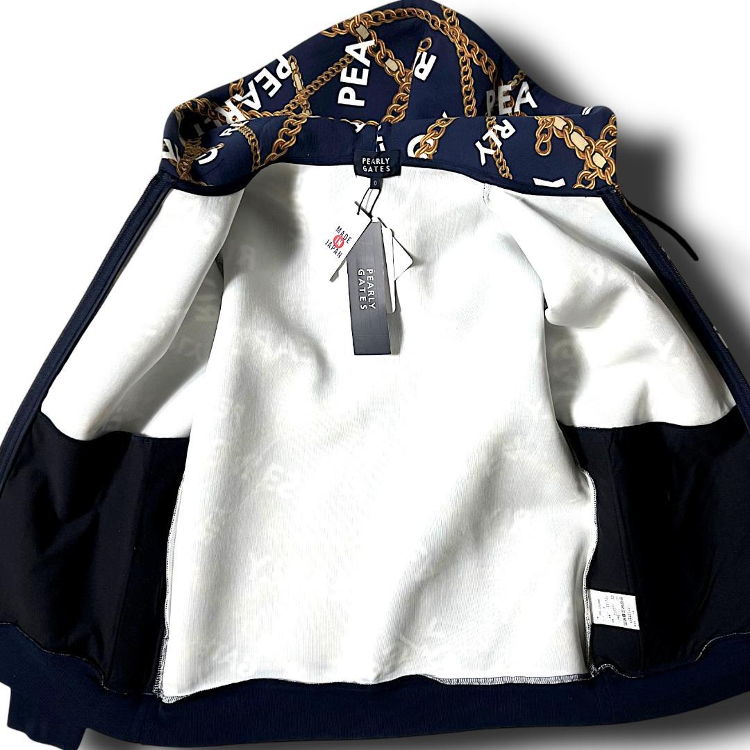 0 パーリーゲイツ チェーンロゴ柄 ツイルダンボール フルジップフーディ 121