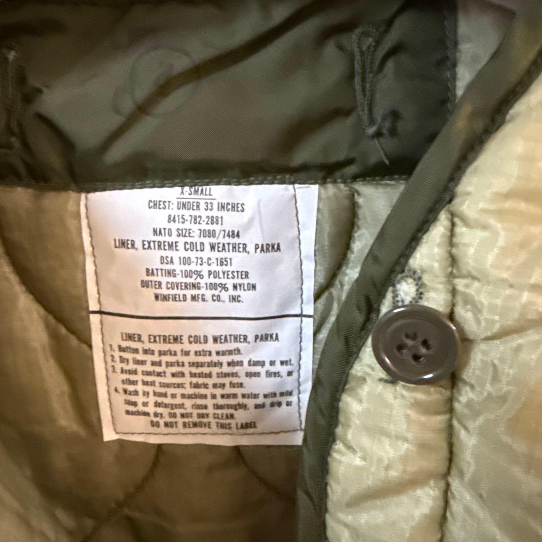 70's デッドストック　XS m-65 m65 ライナー 米軍実物 ボタン付