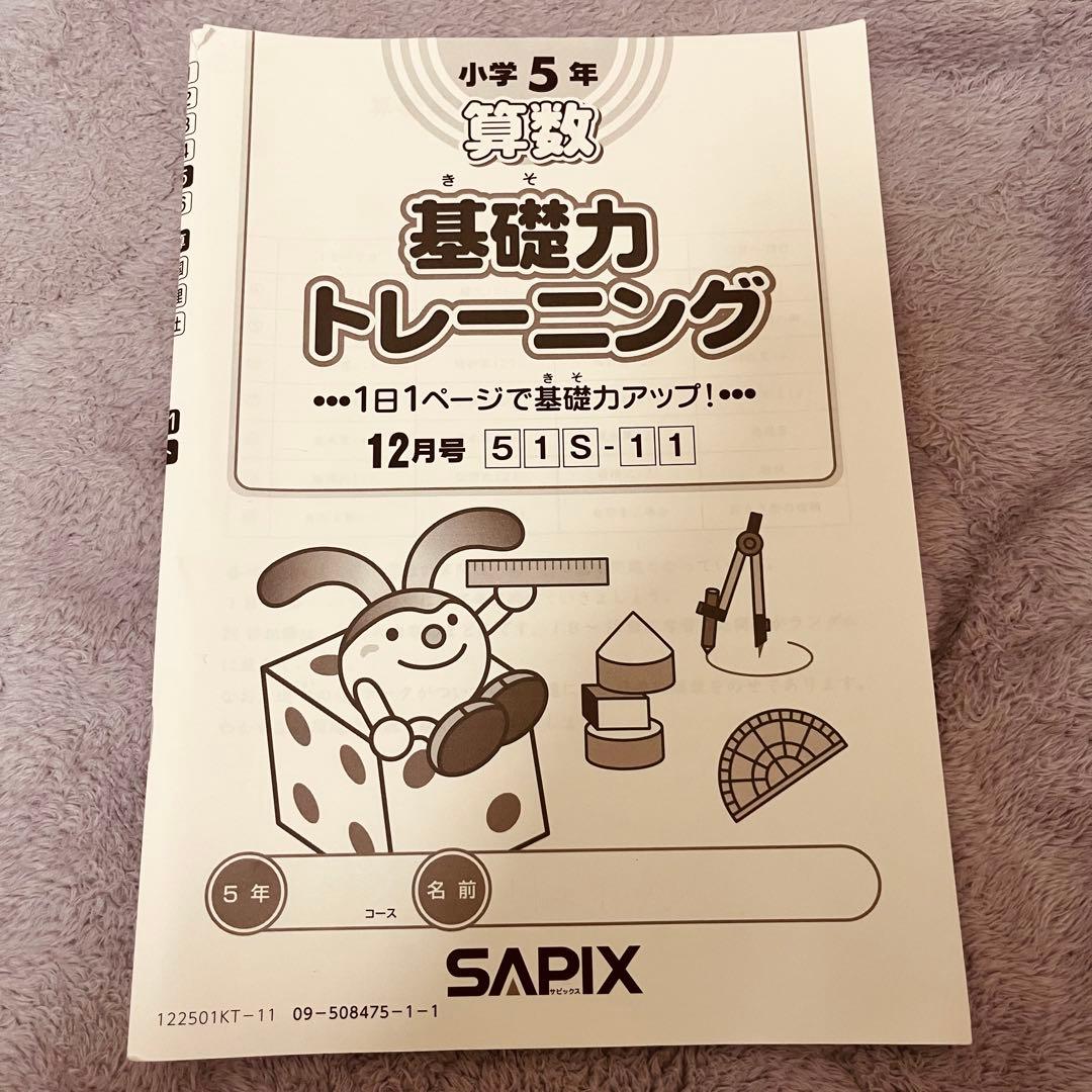 SAPIX 算数 基礎力トレーニング 小5 全12ヶ月セット