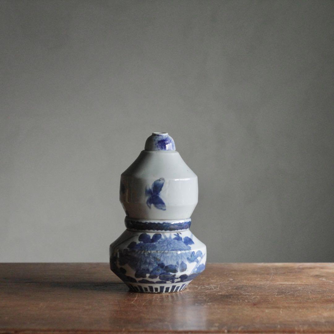 染付 三段重 花見弁当 蕎麦弁当器 古美術 古道具 アンティーク