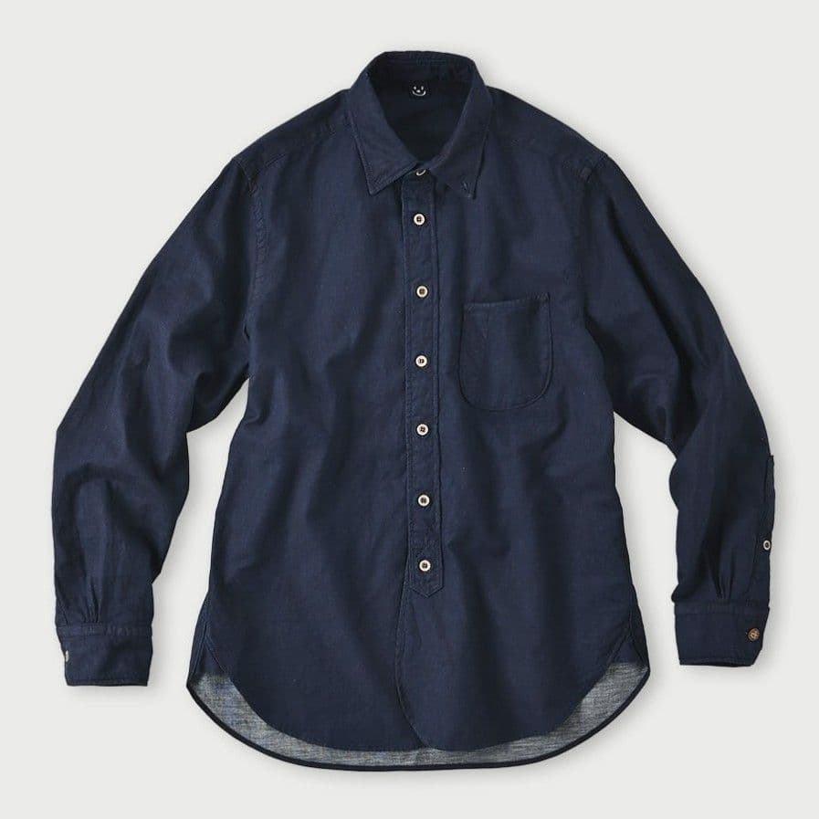 45R 二重織の908ローファーシャツ（インディゴ）