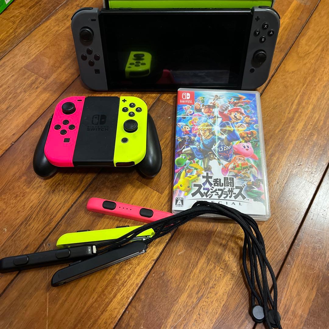 Nintendo Switch 本体 グレー/ピンク/黄緑　おまけでカセット