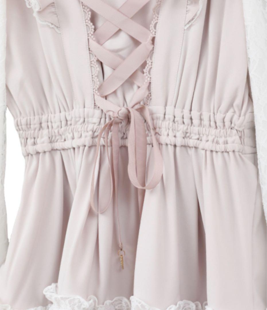 LIZLISA リズリサ ティアラリボンティアードワンピース ピンク