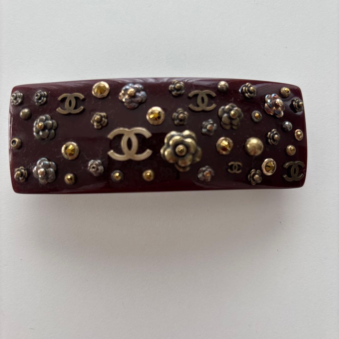 シャネル　ブラウン　バレッタ　MADE IN FRANCE