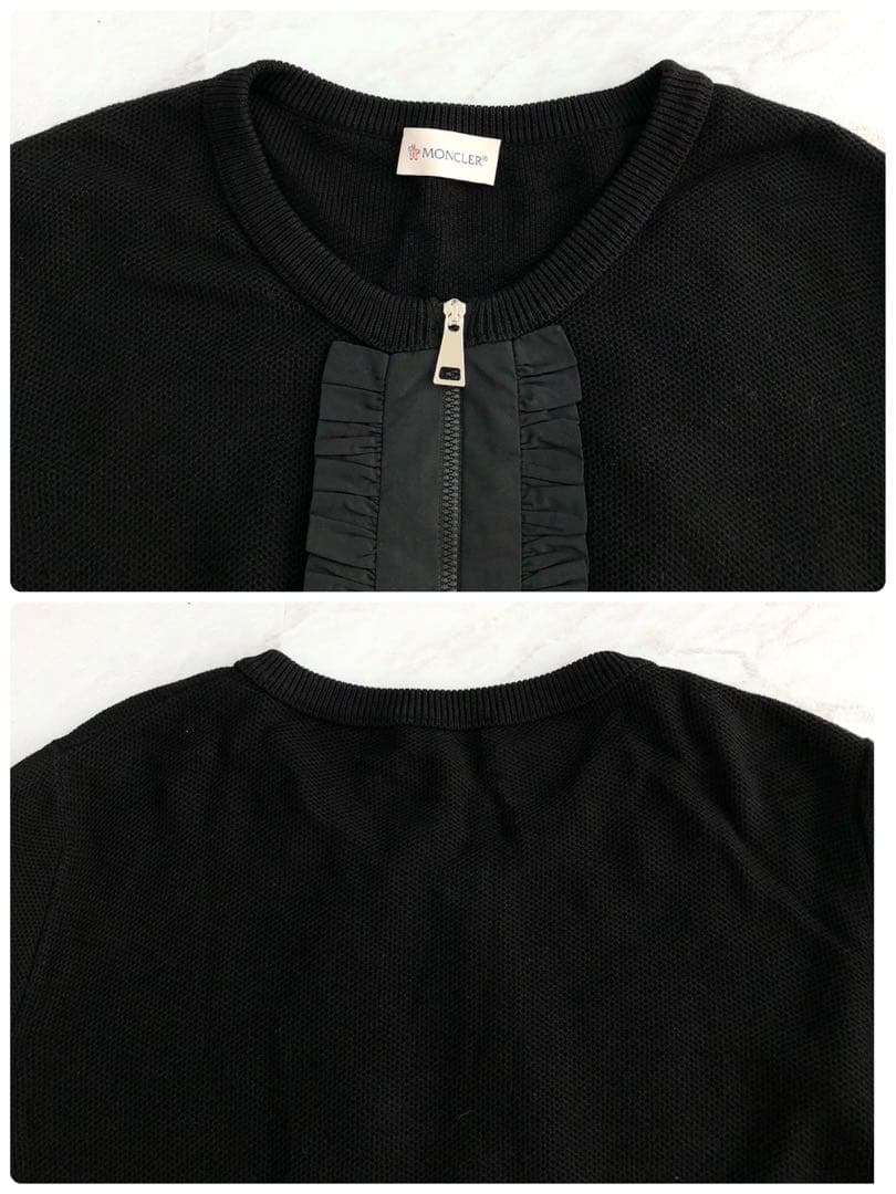 【極美品 近年モデル】 MONCLER カーディガン フリル マグリア ブラック