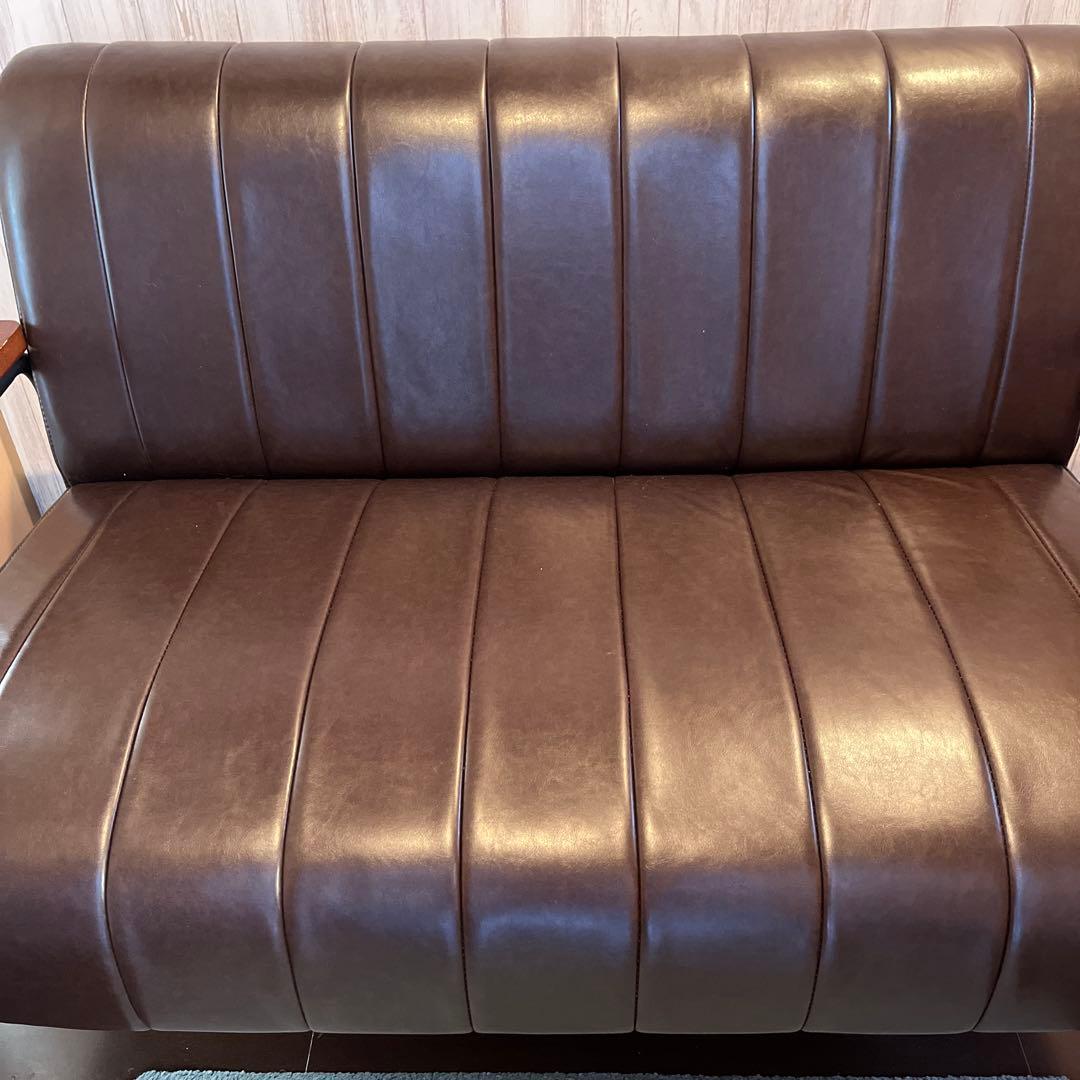 傷・汚れに強い合成皮革2人用ソファ(Nシールド　ステイン2KD DBR) ニトリ