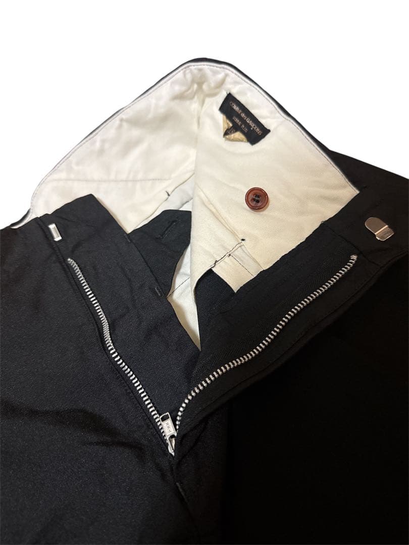 【美品】コムデギャルソンオムプリュス エステルツイル製品染加工 2タックパンツ