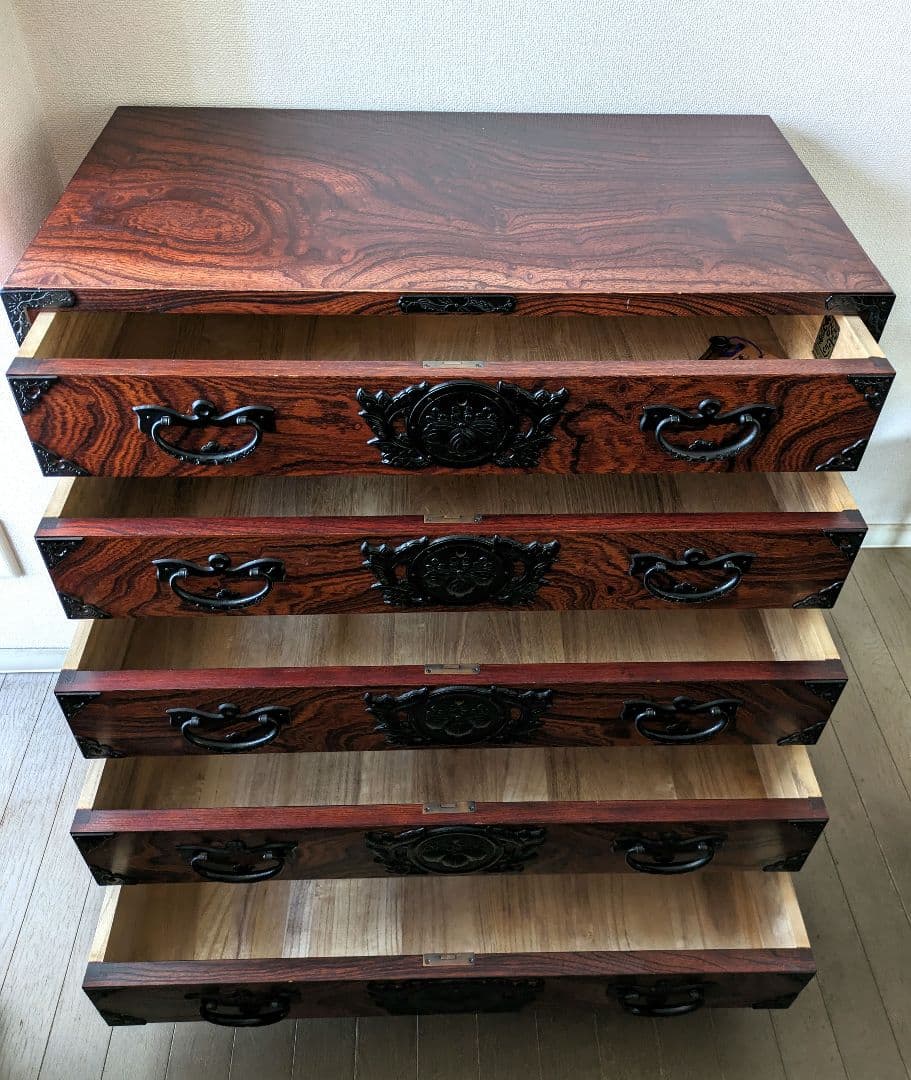 岩谷堂箪笥 チェスト 5段　鍵2本付き