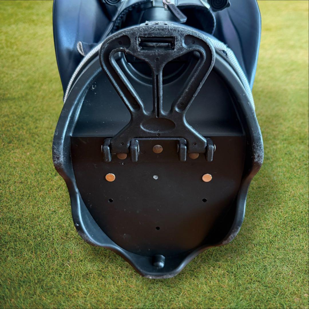 パーリーゲイツ　キャディバッグ　ネイビー　白　ショルダー式　スタンド式　軽量