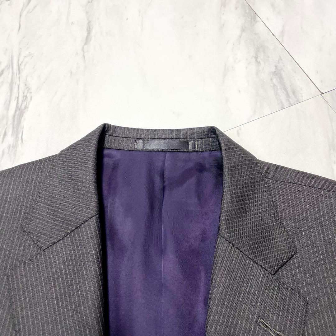 美品⭐️ポールスミス × ゼニア 3ピース マルチストライプ 裏地紫 グレー L