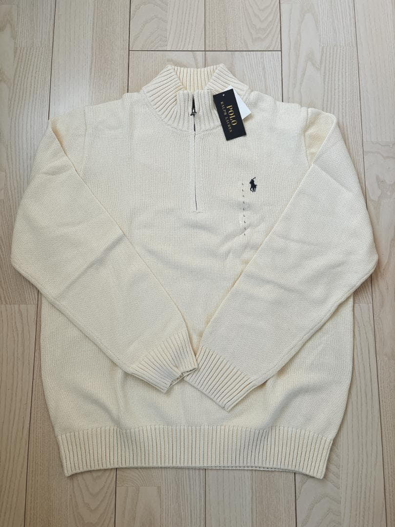 【新品】ポロラルフローレン クォータージップ セーターL