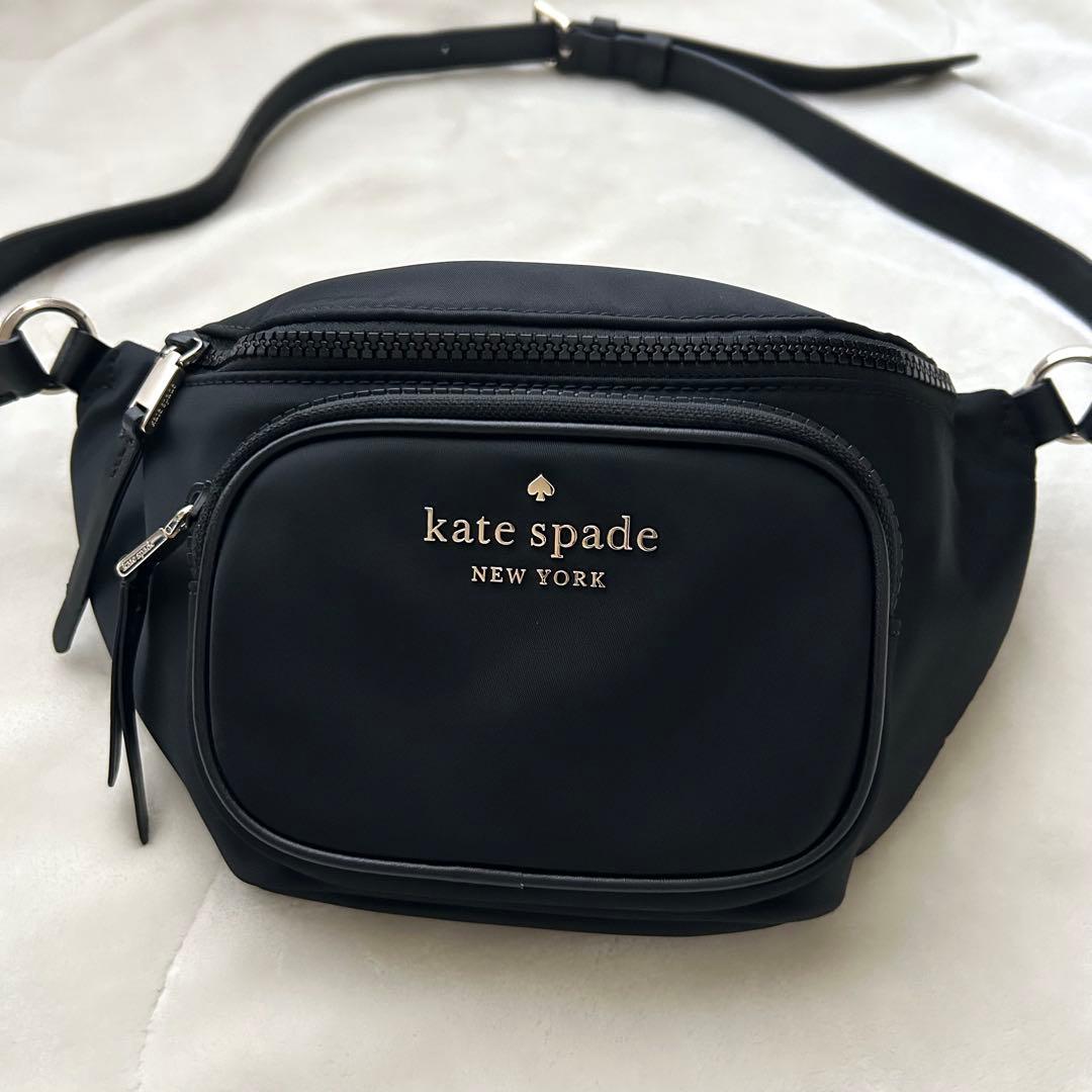 美品 ケイトスペード ボディバッグ ウエストポーチ ナイロン 黒