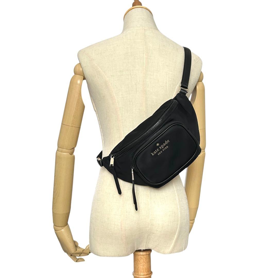 美品 ケイトスペード ボディバッグ ウエストポーチ ナイロン 黒