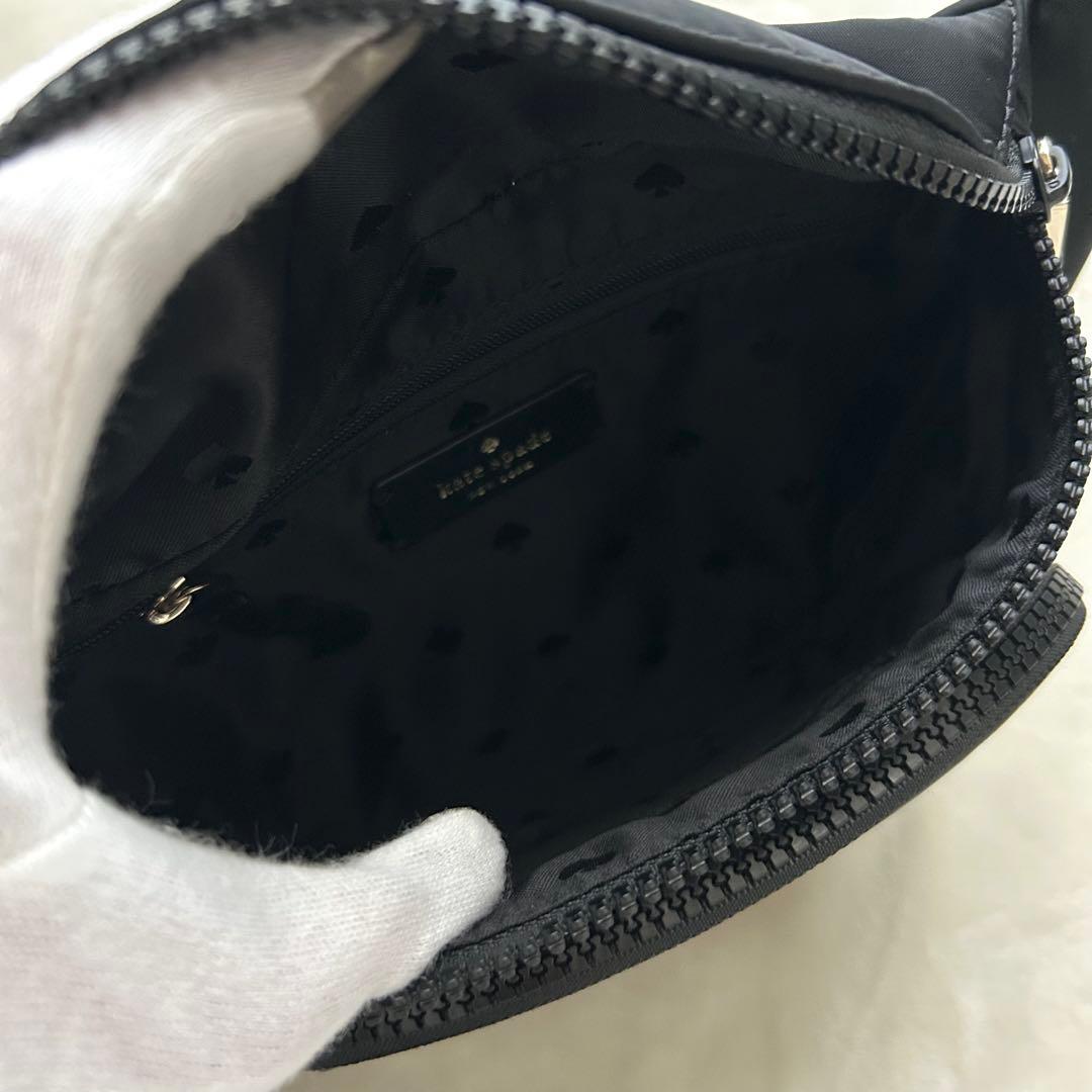 美品 ケイトスペード ボディバッグ ウエストポーチ ナイロン 黒