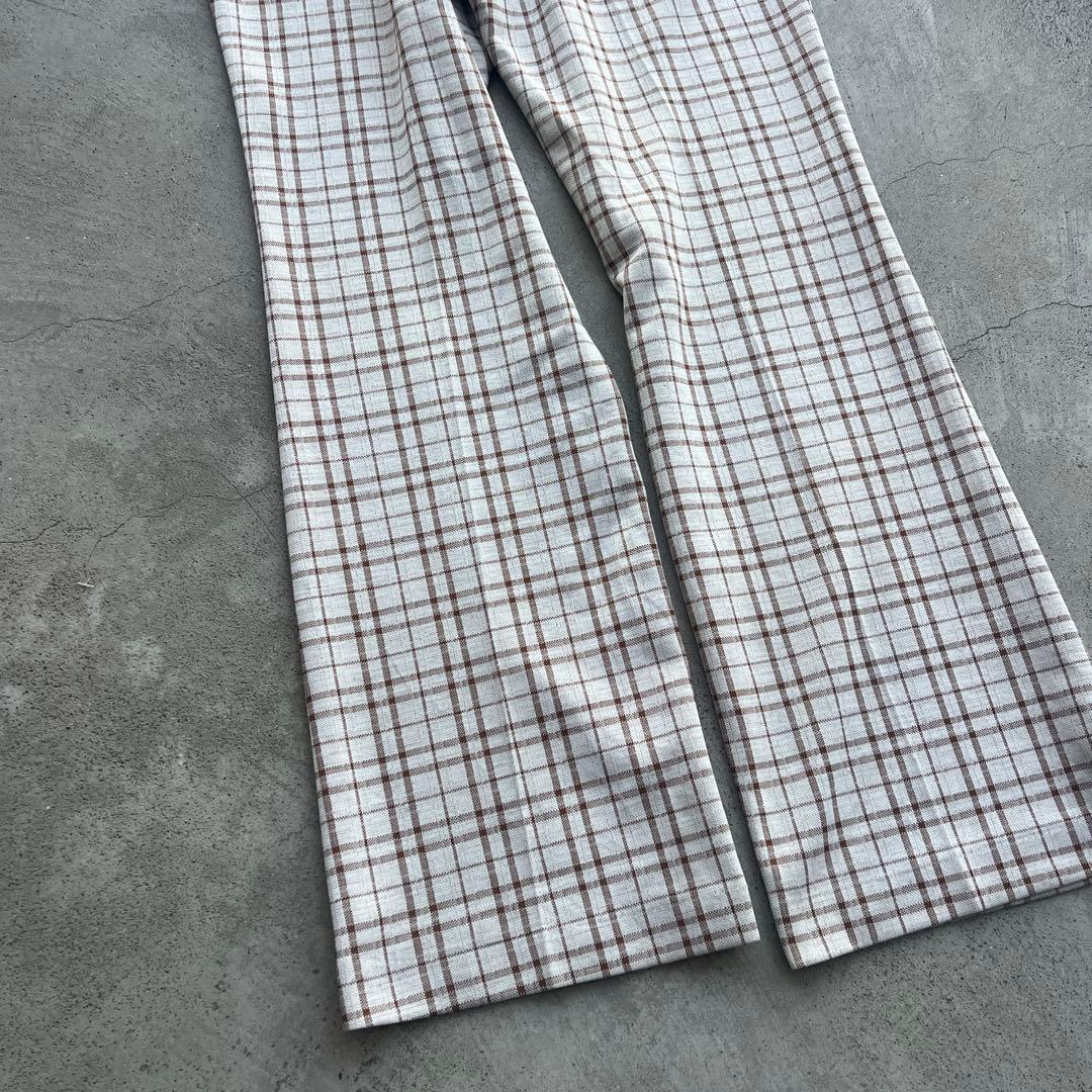 70s Levis panatelaチェック柄スラックス talonジップ