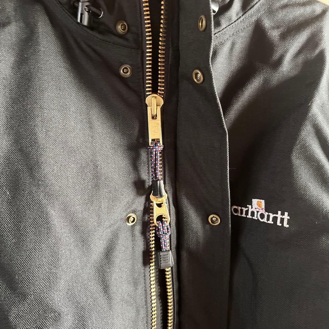【美品】厚手 Carhartt アウター ブラック MゴールドWジップ仕様