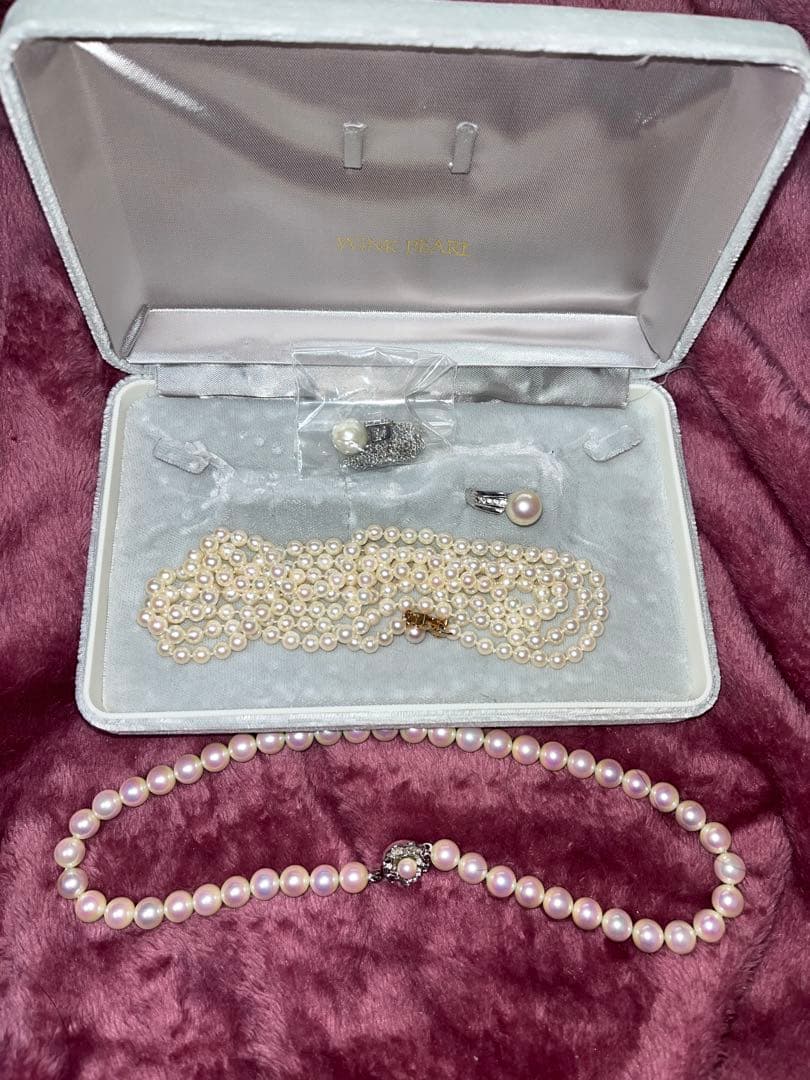ウインクパール　真珠ネックレス、指輪セット