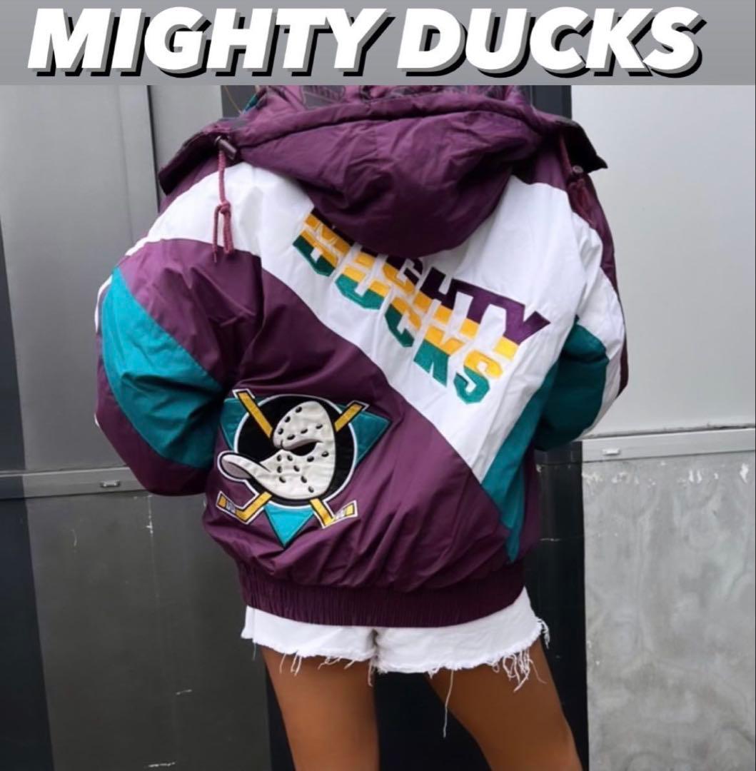 レア希少M☆90sNFL マイティーダックス両面刺繍ナイロンジャケット古着
