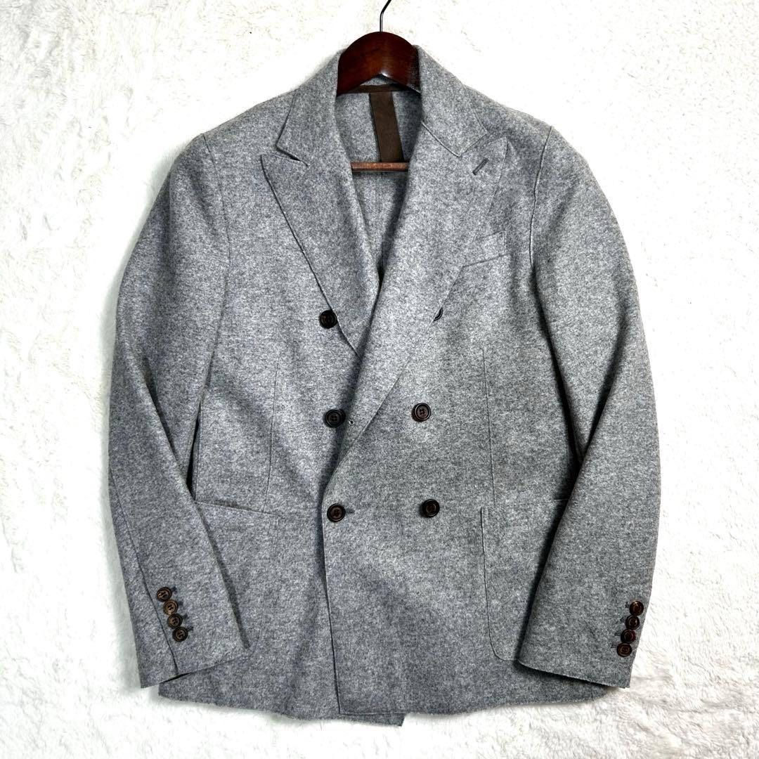 美品✨eleventyウール混　ストレッチ　ダブル ジャケット　46 グレー