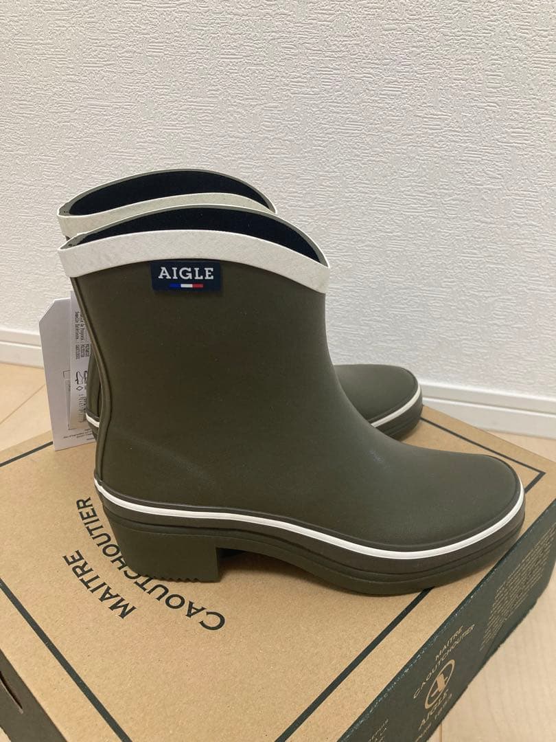 【新品】AIGLEエーグル天然/ラバーブーツ/レディース23cm【入手困難品】