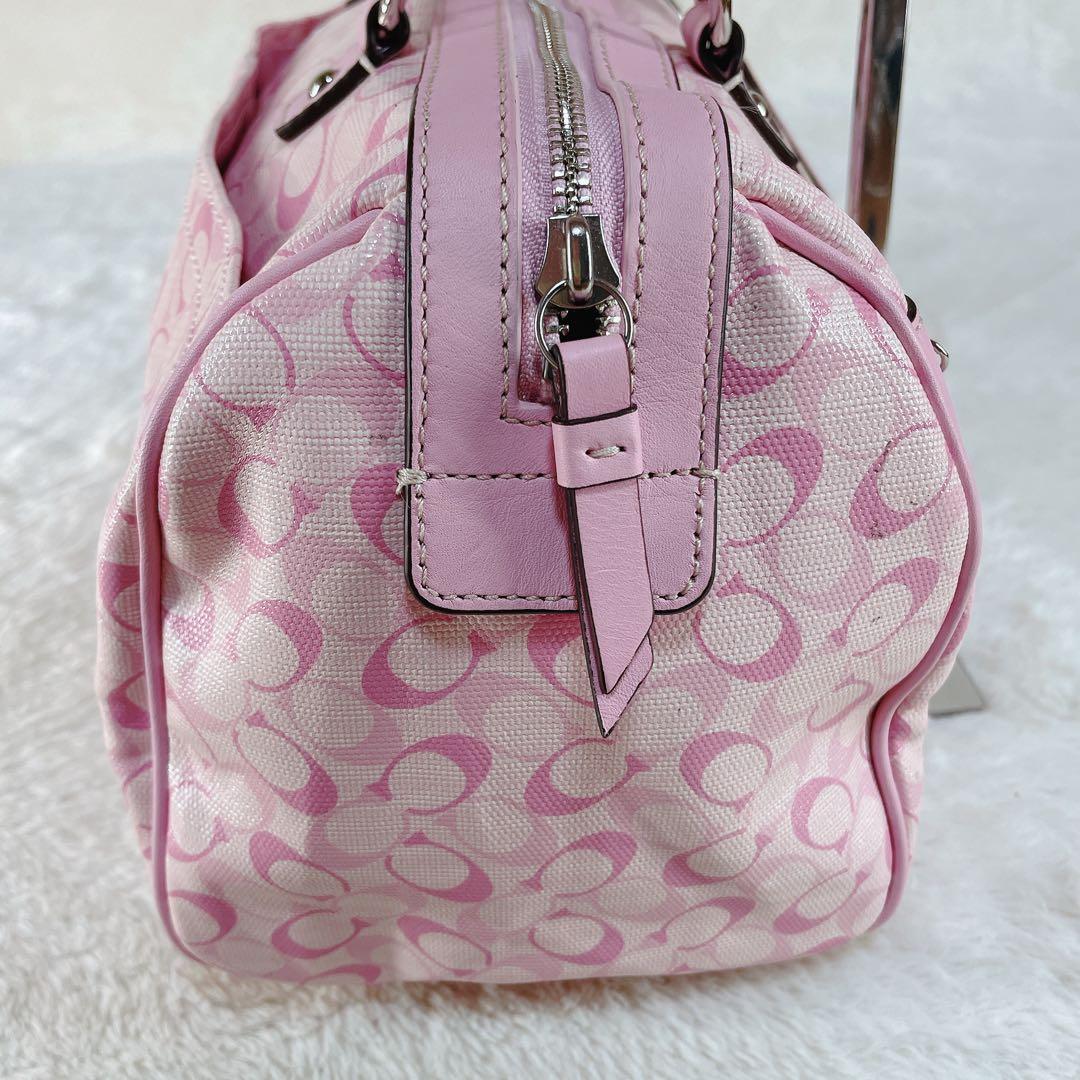 【美品】 COACH コーチ ハンドバッグ ミニボストン ピンク 17154